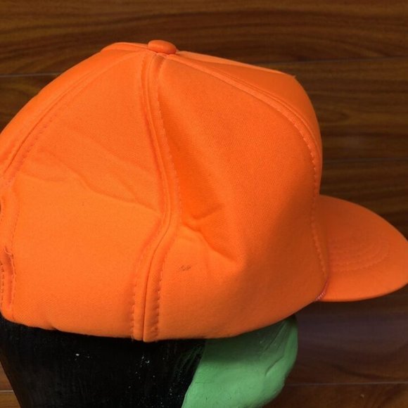 Vintage 90's Blaze Orange Deer Hunt '92 Snapback Hat Cap - Picture 6 of 8